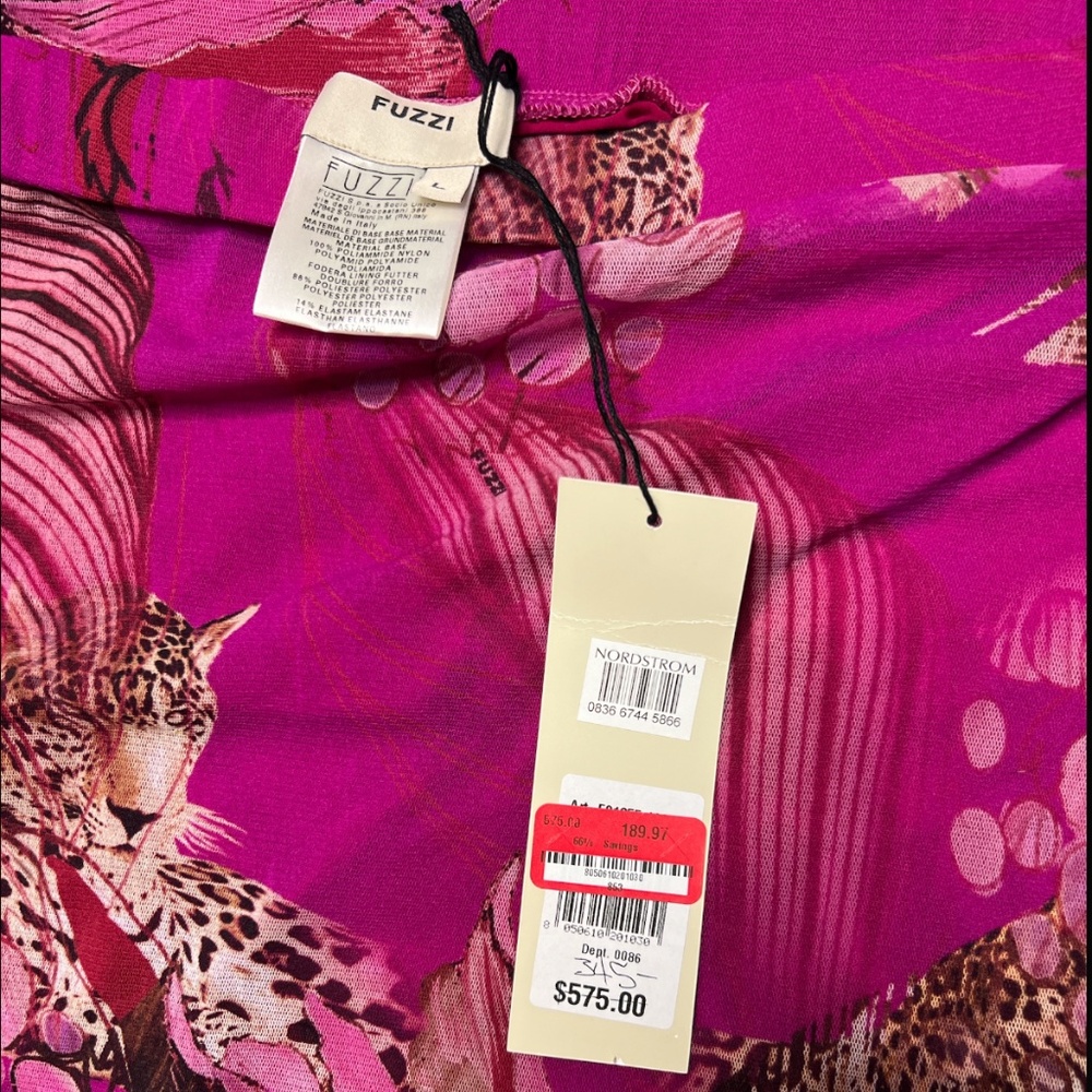 Fuzzi leopard & floral print azalea skirt size L - Picture 4 of 6